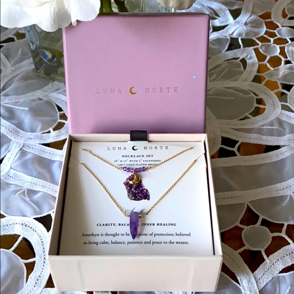 Nwot. Luna Norte Genuine Amethyst Necklace.